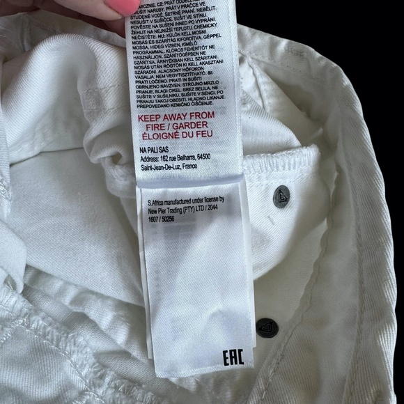 NWT ROXY High Rise White Denim Jean Shorts Women's Button up fly Size 27 - Picture 12 of 16